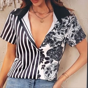 Striped and Floral Shirt